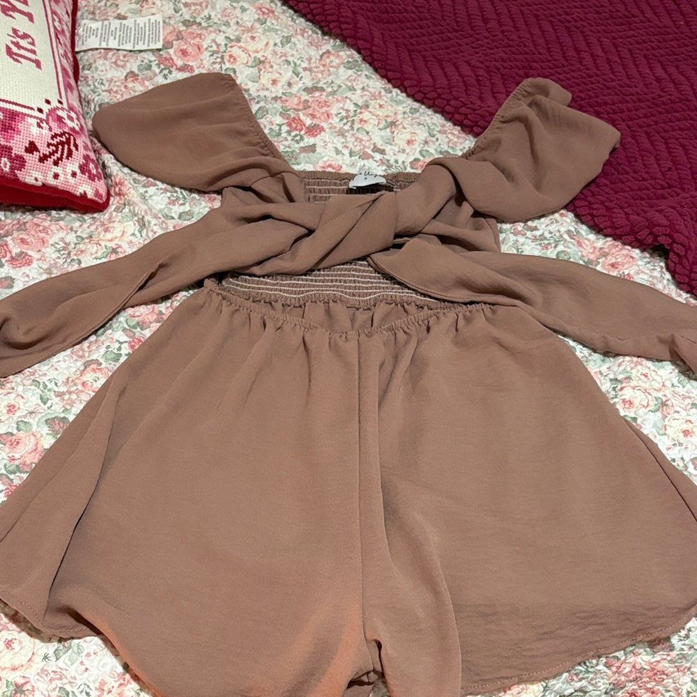 Mauve Off-Shoulder Romper